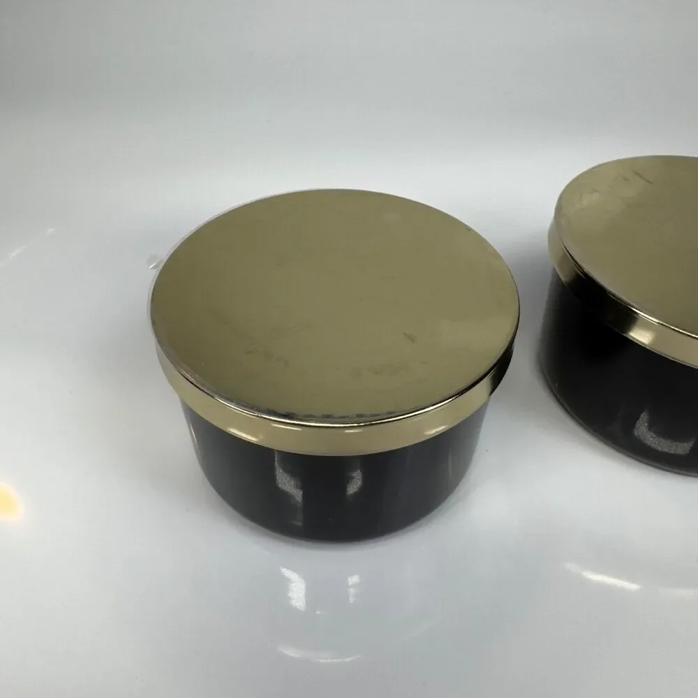 Z GALLERIE Canisters Black Ceramic Steel Lid Multi Use Storage Duo 2 Piece Set